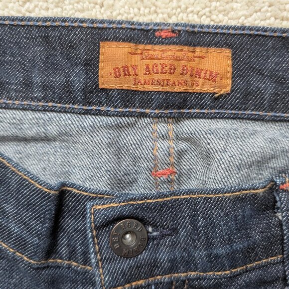 EUC James Jeans Petite Dry Aged Denim Women's 29 x 27.5 Bootcut Blue J pockets - Picture 5 of 14